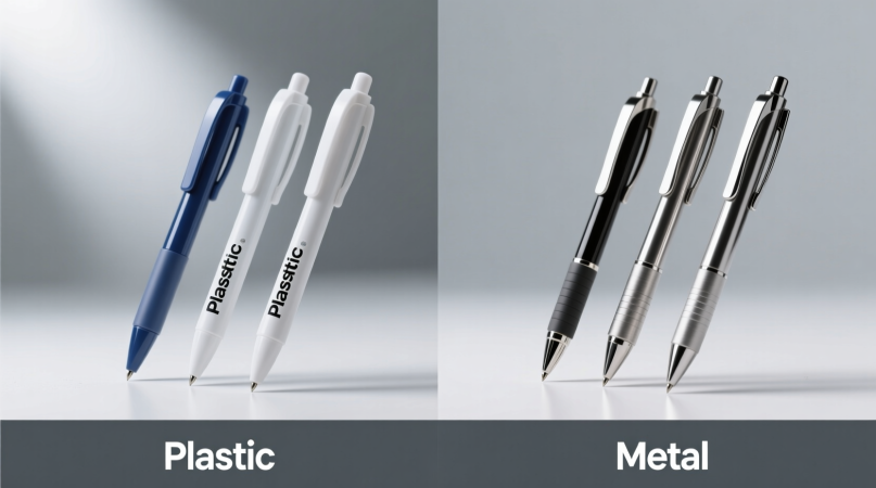 Plastik ve metal baskılı kalem modelleri ve fiyat farkları
